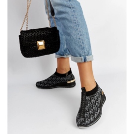 Fekete és szürke Slip On Tartano cipő 1