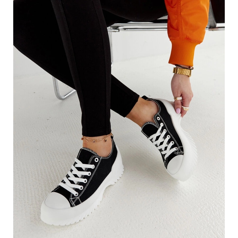 Fekete Monteleone platform tornacipő 1