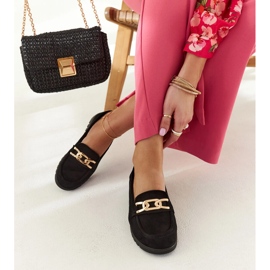 Fekete velúr mokaszinok szárdis csattal 1