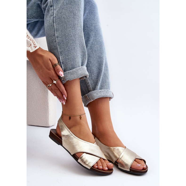 Zazoo 40407 női bőr szandál arany aranysárga 2