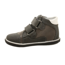 Lányok bőr cipője fehér virágokkal 91904 szürke bartek 2