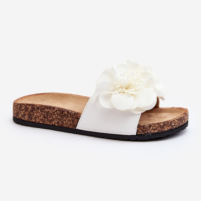 Női fehér virágos papucs a Lulaniától 1