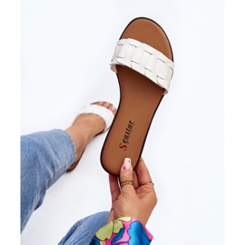 Női klasszikus lapos papucs, fehér Namrita 1