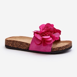 Női papucs Fuchsia Lulania virággal rózsaszín 1