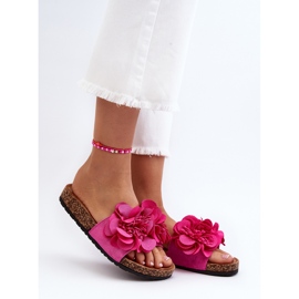 Női papucs Fuchsia Lulania virággal rózsaszín 2
