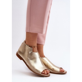 Női bőr szandál Laura Messi 2443 arany aranysárga 2