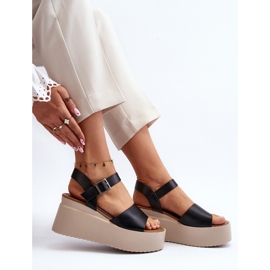 Női fekete ékszandál Geferia 2