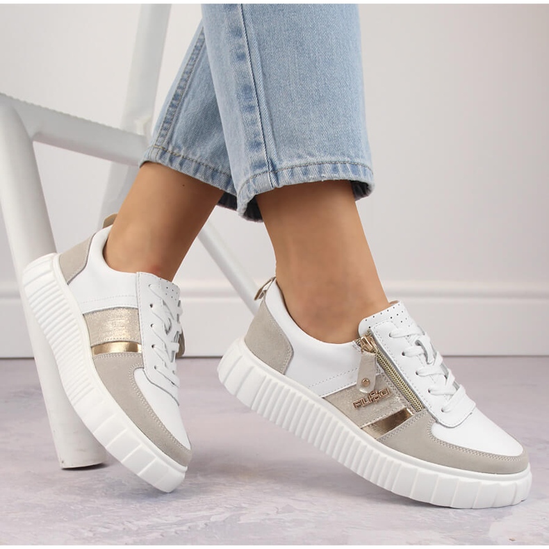 Női bőr sportcipő, fehér Filippo DP6121 1