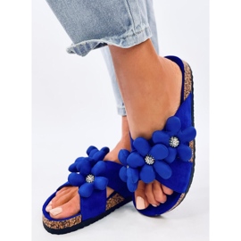 Parafa papucs Charss Blue párnavirágokkal kék 2