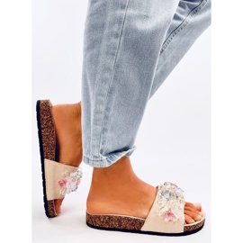 Parafa papucs Maliv Beige kövekkel bézs 2