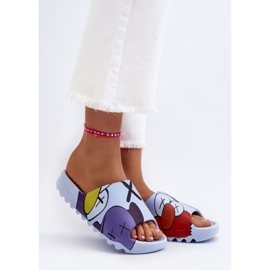 Gumi papucs, kék szörnyek nyomattal 1