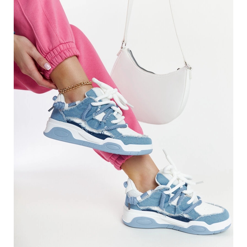 Kék tornacipő Melilot szövet betétekkel 1