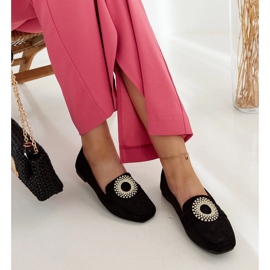 Fekete mokaszinok Celena strasszokkal díszítve 2 Fekete mokaszinok Celena strasszokkal díszítve 2