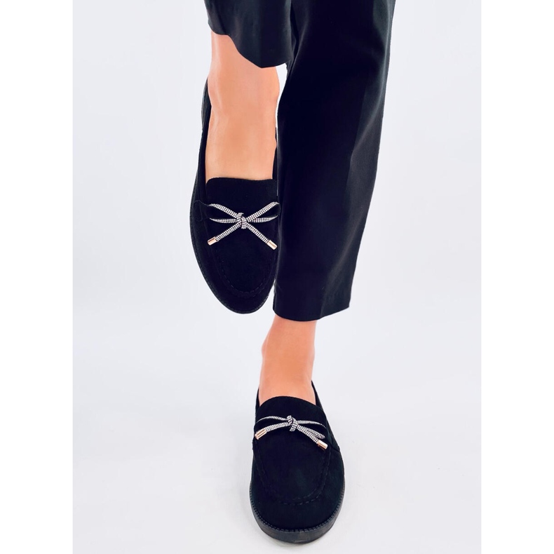 Saras Black női velúr mokaszinok fekete 1