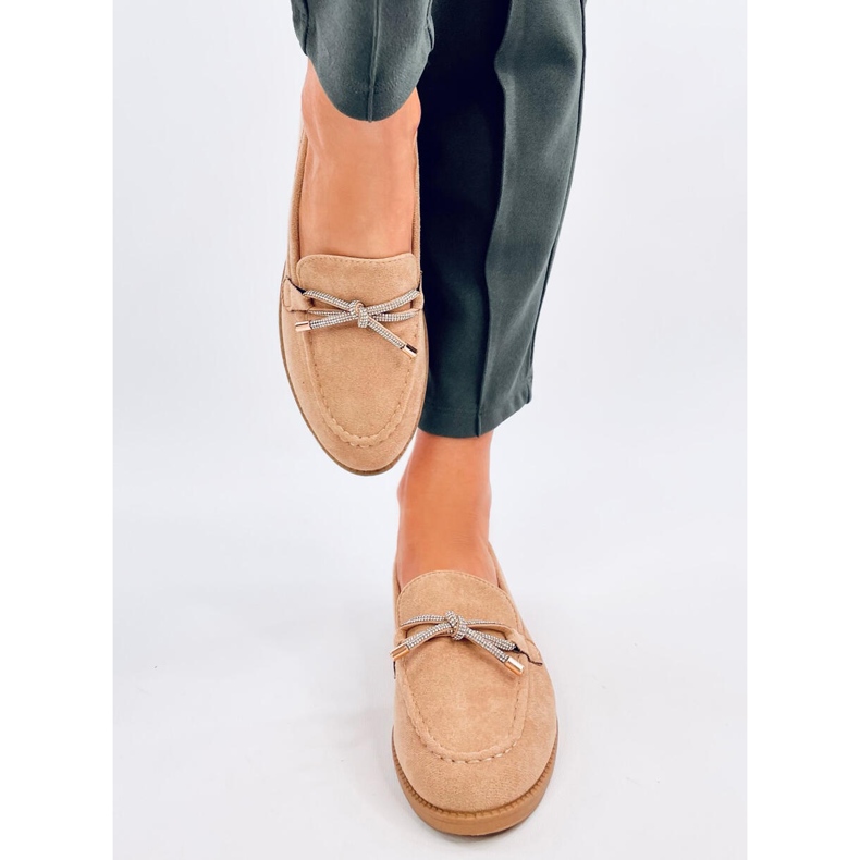 Saras Camel női velúr mokaszinok bézs 1