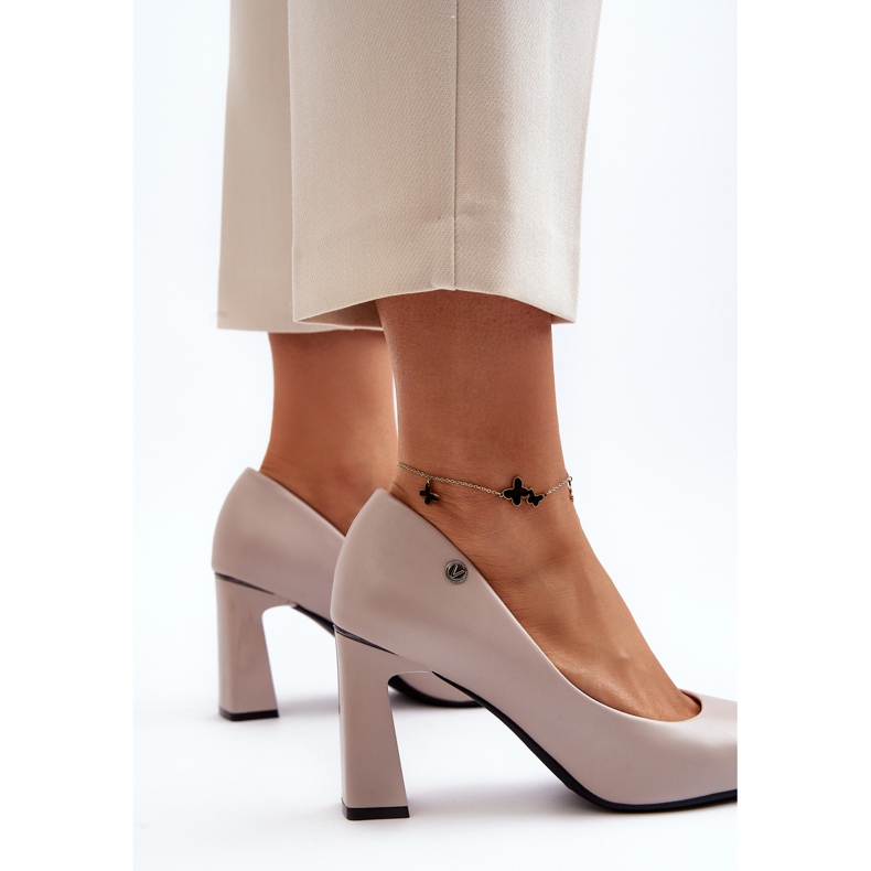 Vinceza Pumpák magas sarkon, Eco bőr, szürke Giseleni 2