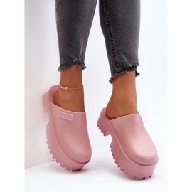 Big Star Női papucs masszív talpon, nagy csillag NN274020 rózsaszín 1 Big Star Női papucs masszív talpon, nagy csillag NN274020 rózsaszín 1