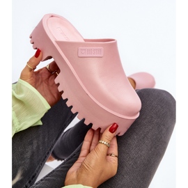 Big Star Női papucs masszív talpon, nagy csillag NN274020 rózsaszín 2 Big Star Női papucs masszív talpon, nagy csillag NN274020 rózsaszín 2