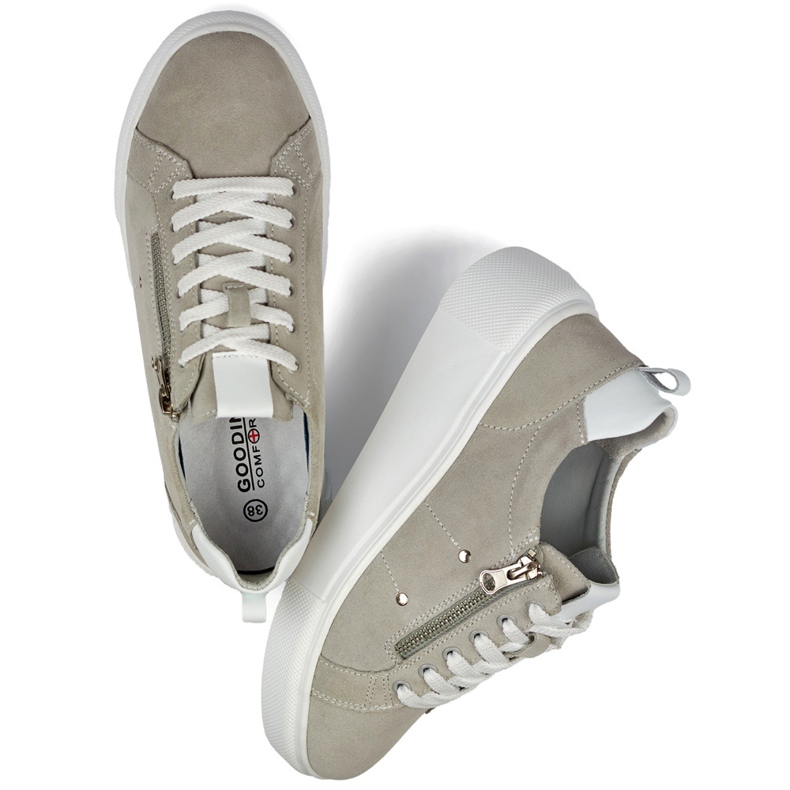 Szürke bőr női sportcipő 1