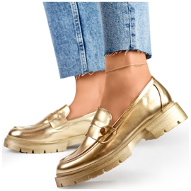 Arany női cipő vastag talppal aranysárga 1