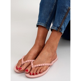 Flip-flop DD26 rózsaszín piramis szegecsekkel 1