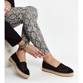 Fekete csipke espadrillák a Samra platformon 1