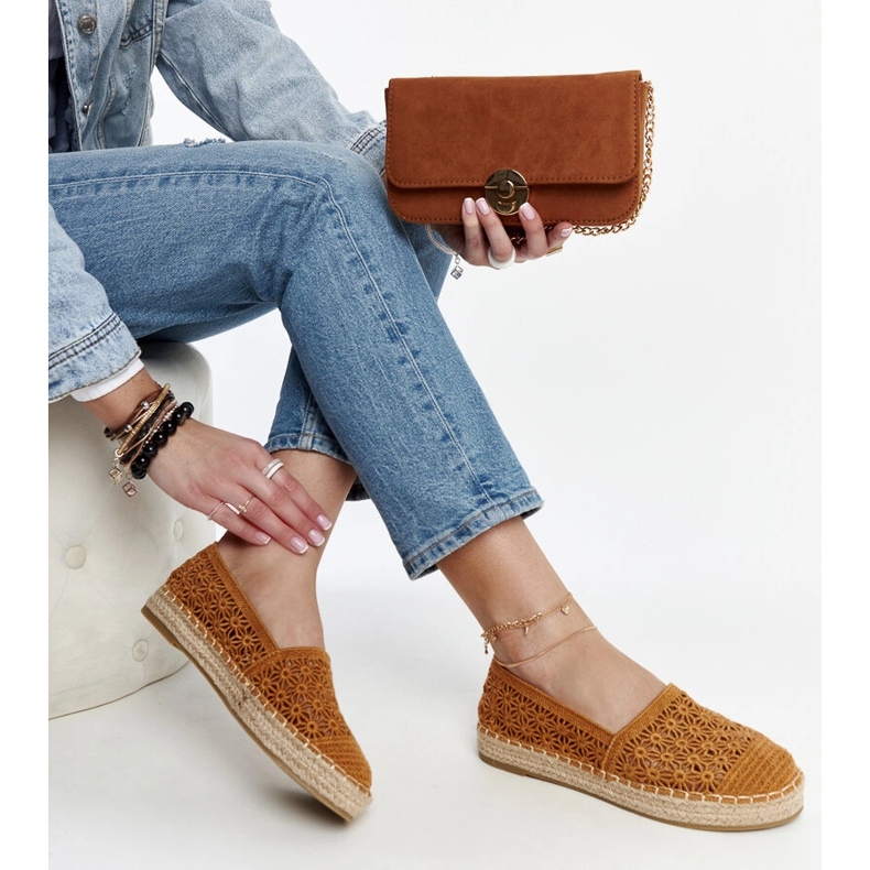 Barna csipke espadrillák a Samra platformon 2