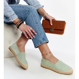 Fényes olíva espadrillák a Ming platformon zöld 1