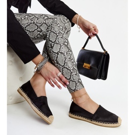 Fekete fényes espadrillák Caithlin platformmal 1