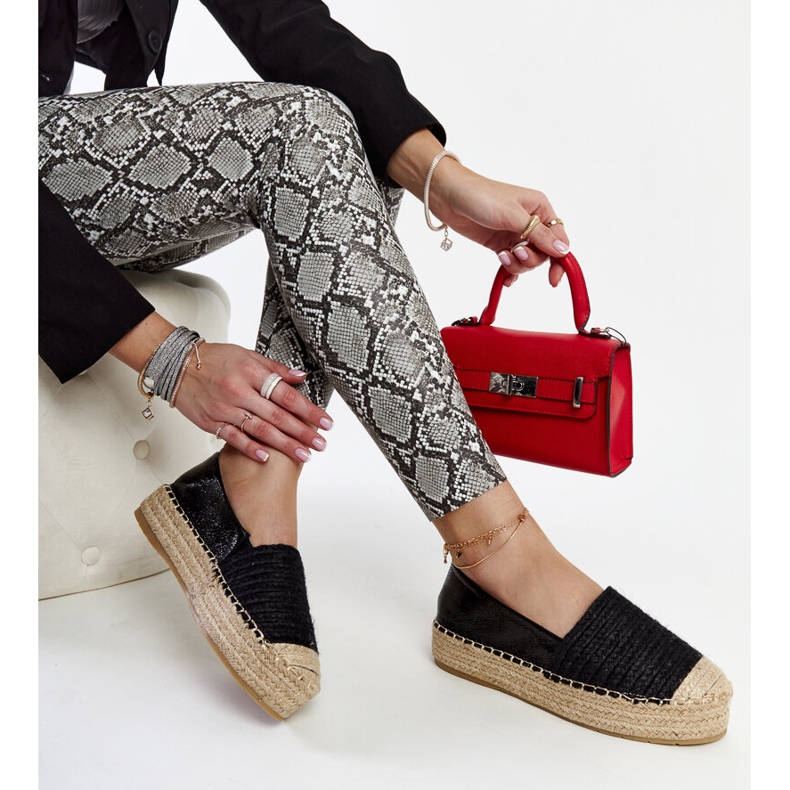 Fekete Danica platform espadrillák 1