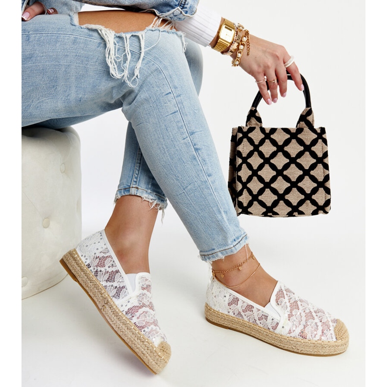 Sonali fehér csipke platform espadrillák 1 Sonali fehér csipke platform espadrillák 1