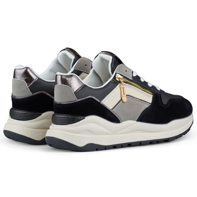 Női alkalmi sportcipő, fekete tornacipő 1