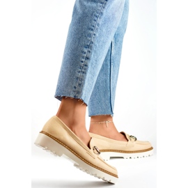 Bézs színű női platformcipő 1