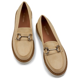 Bézs színű női platformcipő 2