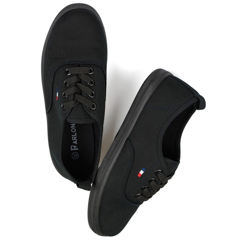 Fekete tornacipő fekete talppal, női tornacipő 1