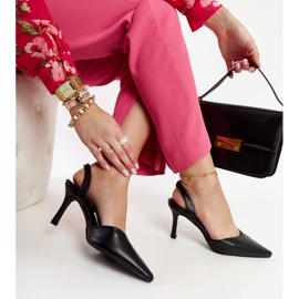 Fekete Fontanile nyitott sarkú pumpák 1