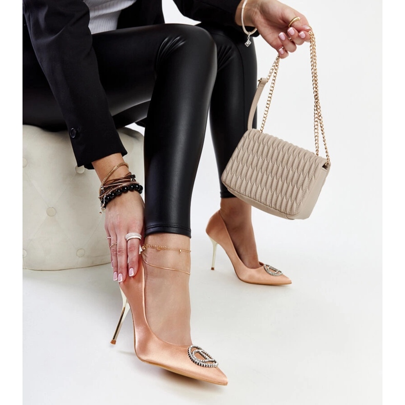 Világos rózsaszín magassarkú Elife cirkóniákkal 1