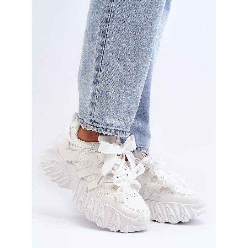 Női tornacipő vaskos talppal, fehér Ellerai 2