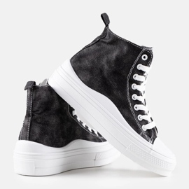 Fekete Frederick platform tornacipő 2