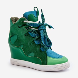 Női Wedge Sneakers Zöld Leoppa 2