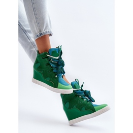 Női Wedge Sneakers Zöld Leoppa 1