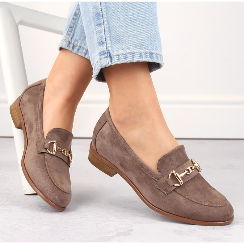 Női barna velúr alacsony sarkú cipő Potocki SZ12300 1