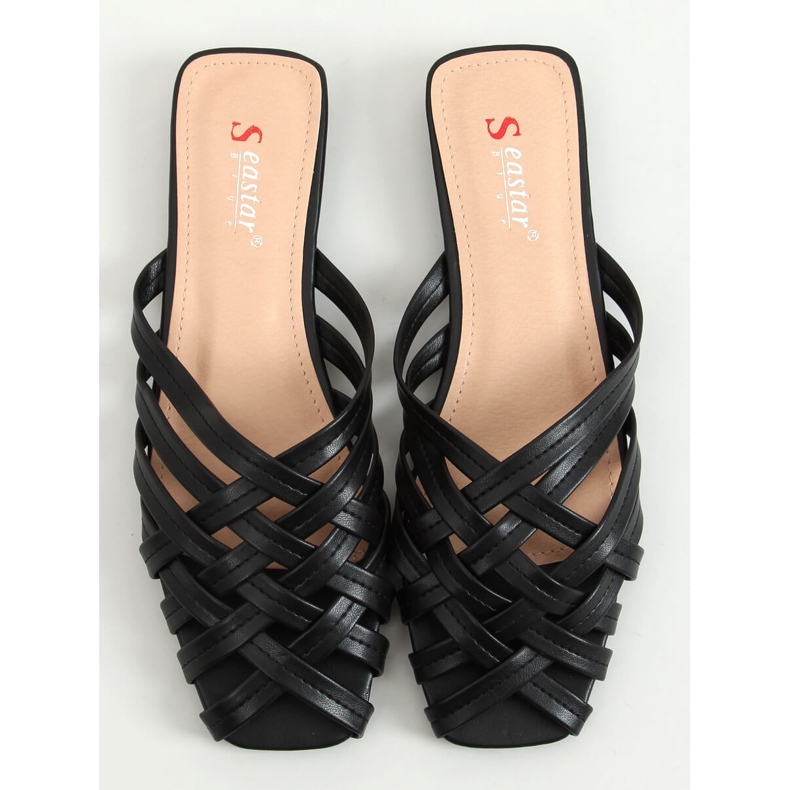 Seastar Loretta Fekete fonott női papucs 1