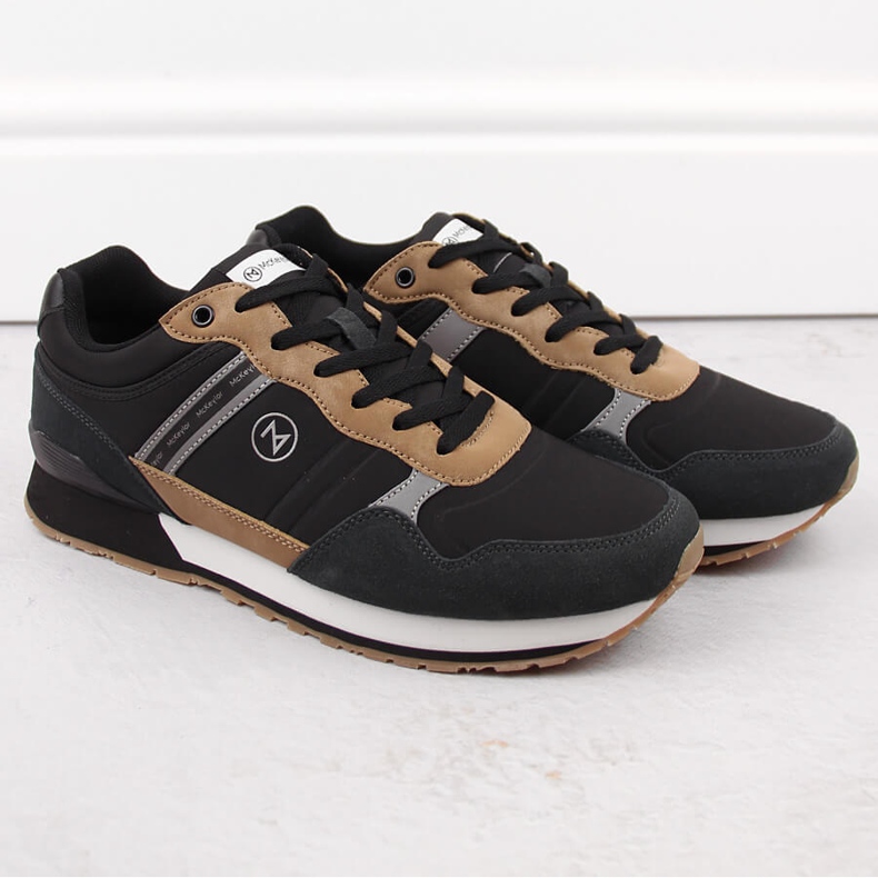 McKeylor 74111 fekete bőr férfi sportcipő 1