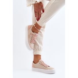 Lee Cooper LCW-24-31-2196 női szövet tornacipő, bézs 1