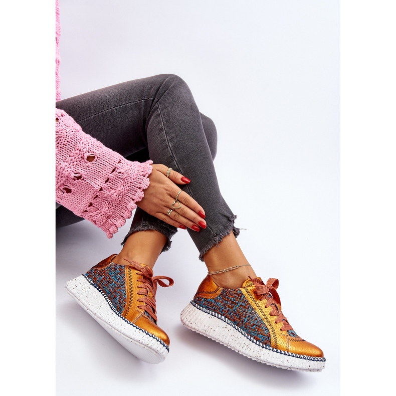 Bőr női sportcipő Maciejka 06327-18 narancs narancssárga 1