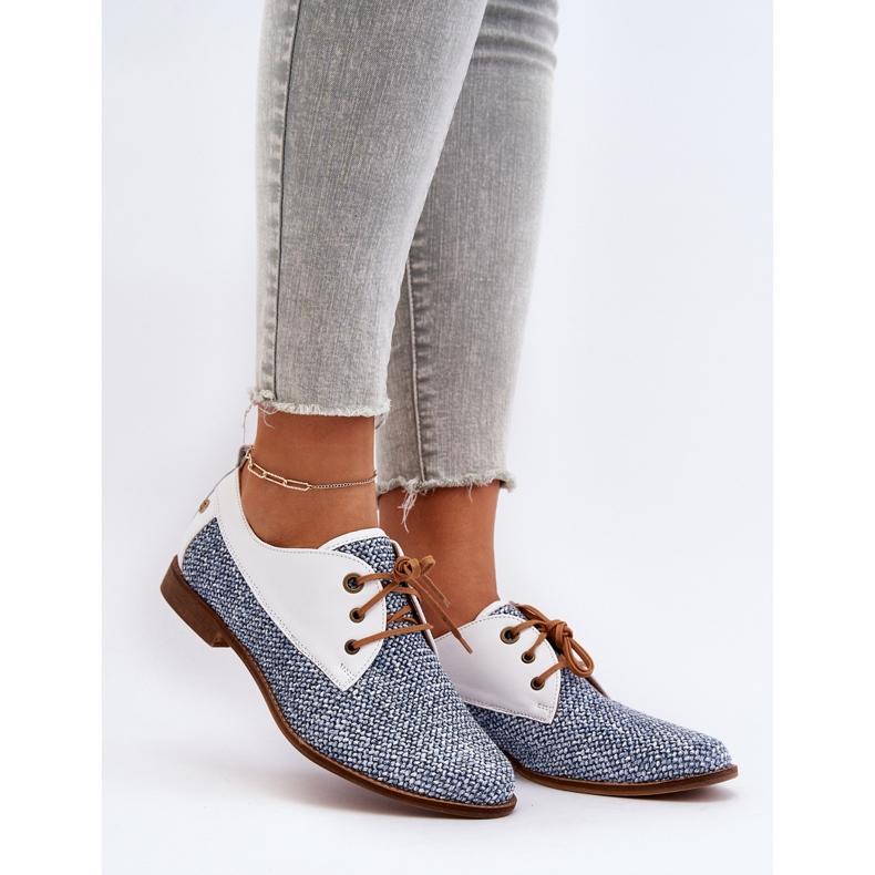 Női bőr lapos cipő Maciejka 06461-17 kék 2