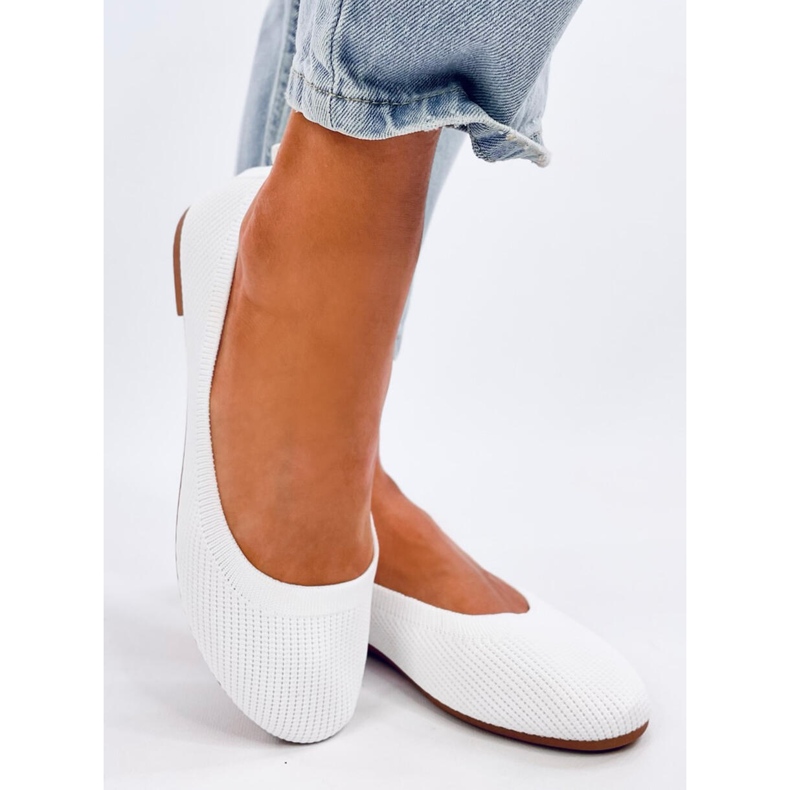 Cavaday White zoknis balerinák fehér 1