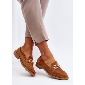 Velúr női mokaszin lapos sarkú Camel Misal barna 1