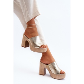 Női magassarkú szandál, arany, Siobhan aranysárga 1